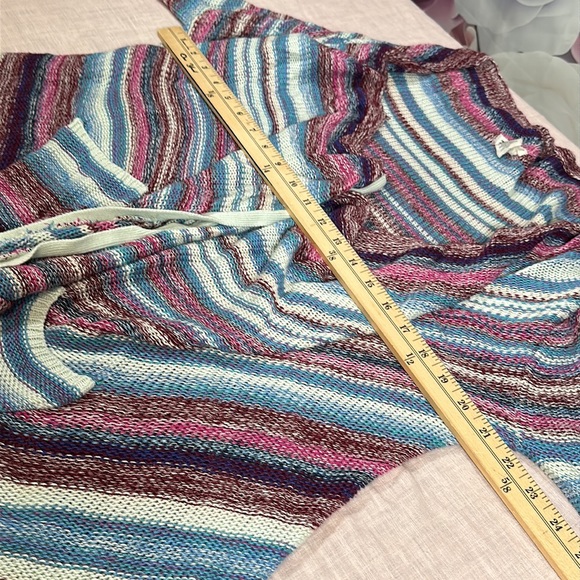 Billabong Loosen Up Cardigan Fringe Sweater Skylight Size M purple ~ Grannycore - Picture 10 of 10